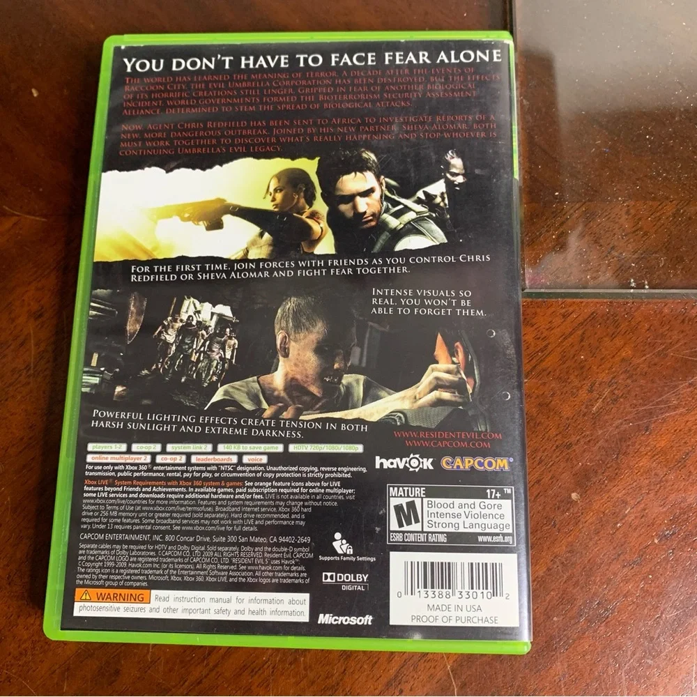 XBox 360 Resident Evil 5 Video Game